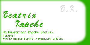 beatrix kapche business card